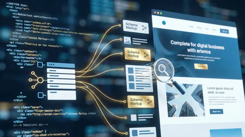 10 Best SEO Optimized WordPress Themes in 2026 (Rank #1 Faster) 2 Clean code structure and schema markup visualization for SEO friendly WordPress themes