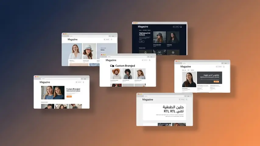 Top Magazine Blogger Template 2026 — Spotlight Review (6 Variants Tested) 2 Six variants of top magazine blogger template Spotlight including default, dark mode, advertisement, custom, minimal, and RTL support layouts