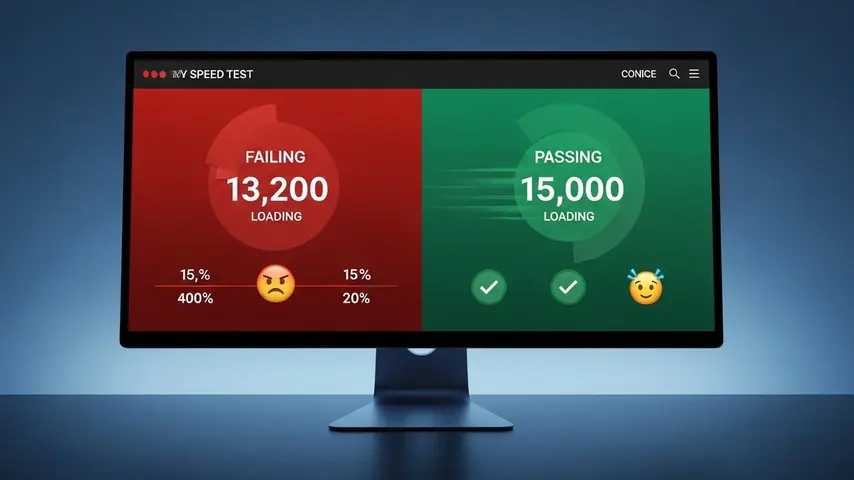 Top Magazine Blogger Template 2026 — Spotlight Review (6 Variants Tested) 3 News magazine blogger template speed test comparison showing Spotlight's fast Core Web Vitals scores versus slow free template results
