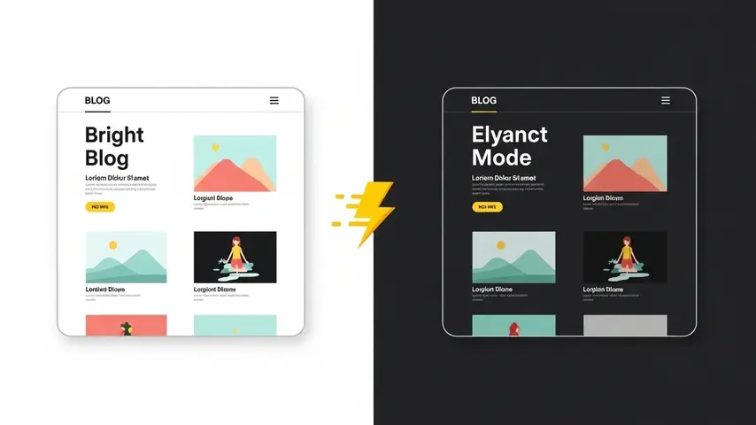 SEO Next: Best Theme Blogger Premium for High Revenue (2026 Review) 4 Dark mode and light mode comparison of the seo next blogger template.