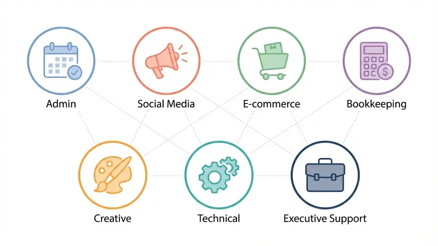 Virtual Assistant Jobs Remote – How to Start & Earn More 2 Virtual assistant job specializations including admin social media e-commerce bookkeeping creative and executive support roles