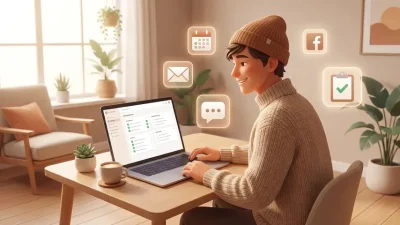 Virtual assistant jobs remote showing a professional working from a home office with task management tools