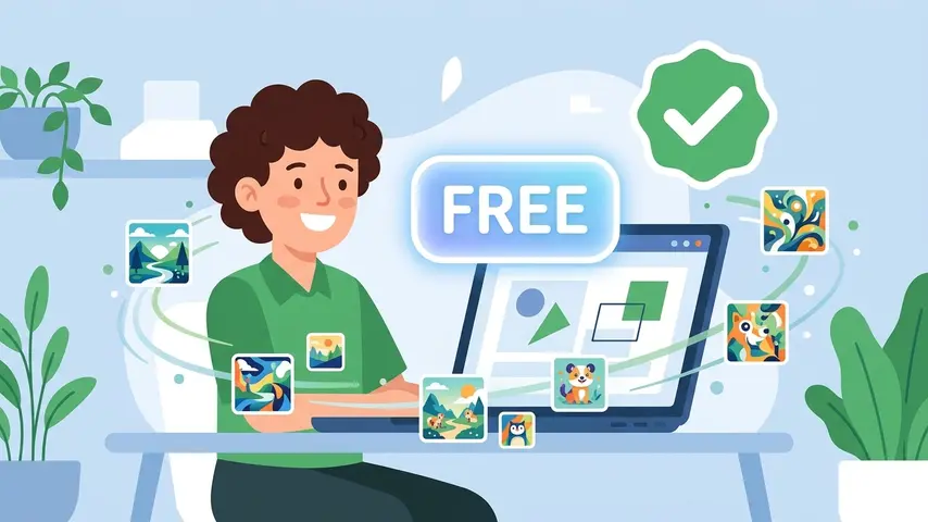 Best AI Image Generator in 2026: Top Picks for Every Budget 3 Free AI image generator options shown with a laptop and creative output examples